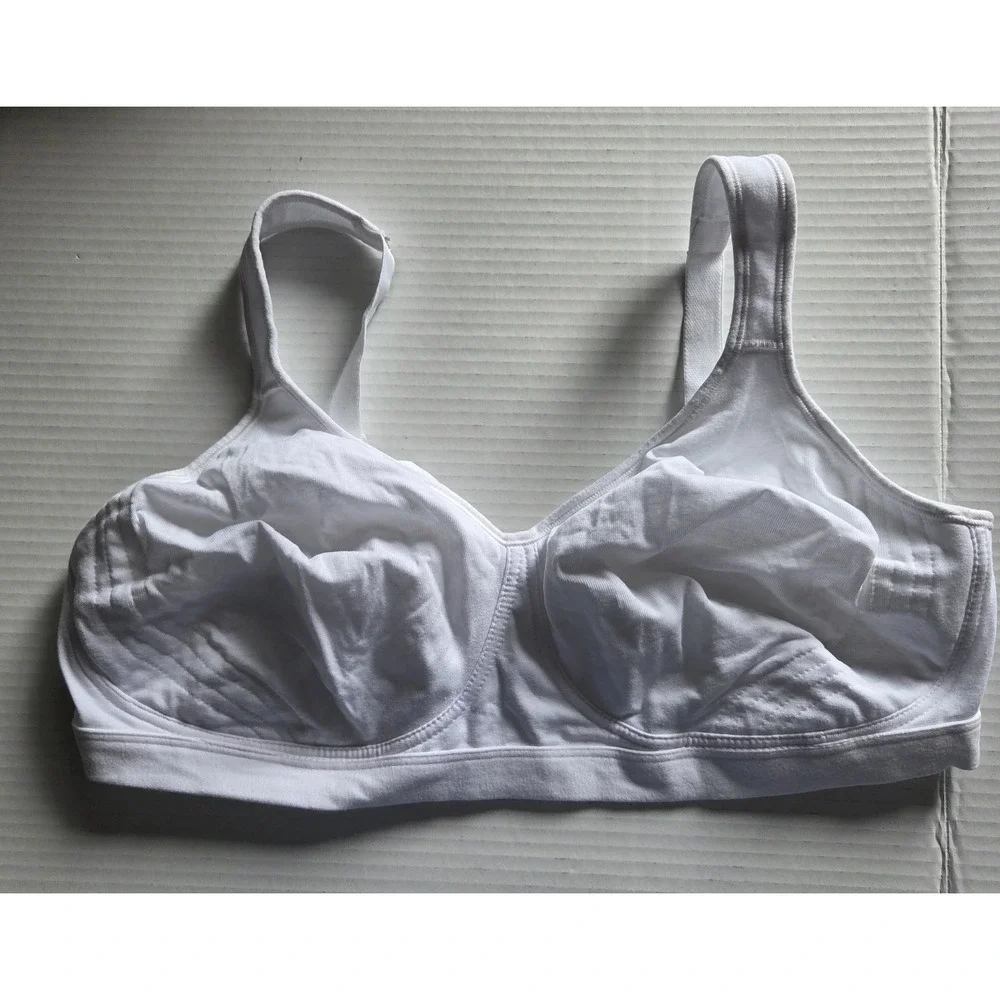 Playtex Womens Bra 44DD White 18 Hour‎ 474C Cotton Stretch Lift Support Wireless